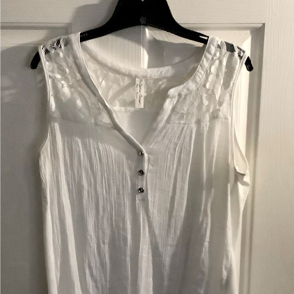 Top sleeveless, white, size large, PerSeption Concept